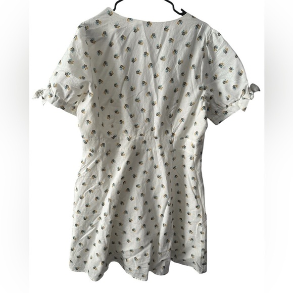 GAP size 16 NWT short sleeve a-line floral print linen blend dress mid-length - Picture 2 of 12